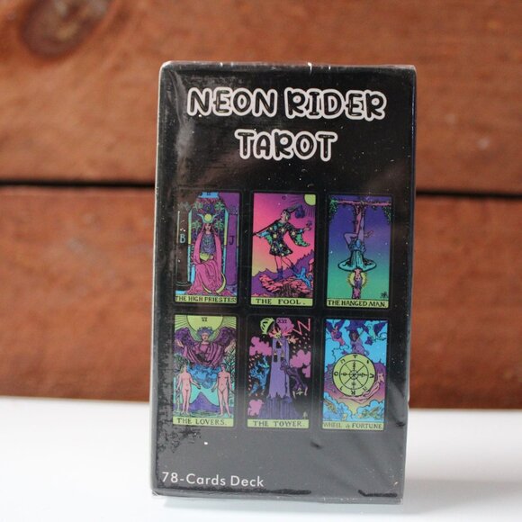 Neon Rider Tarot Deck Colorful Holographic Cards Divination Fortune Telling Seal - Picture 4 of 5